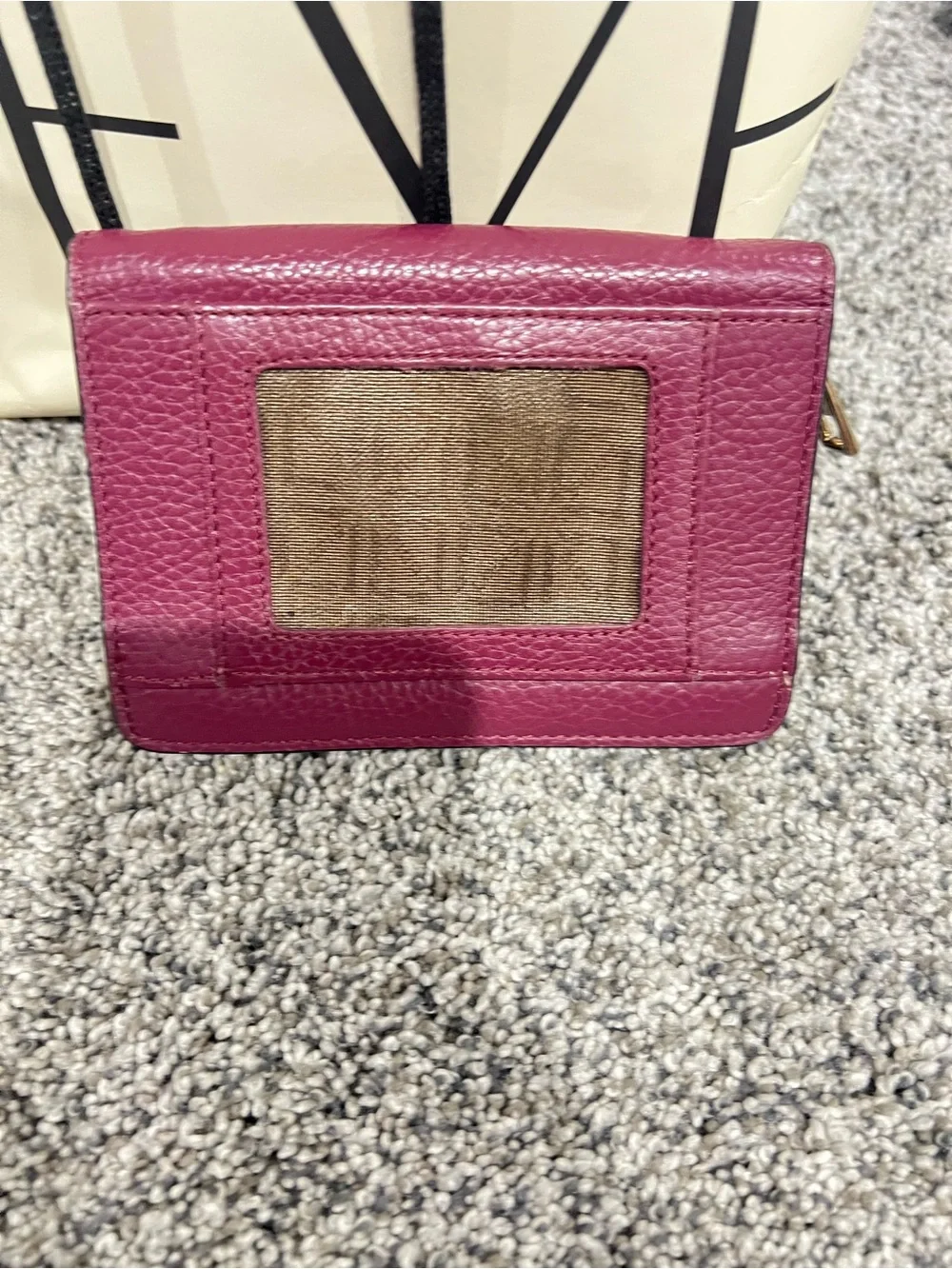 LODIS Genuine  Leather Zip Around  RFID Wallet Organizer Wine/Burgundy